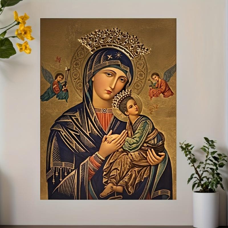2D Flat, 2D Flat • 1pc Frameless Painting Featuring a Russian Orthodox Icon on Canvas Art, Poster - Our Eternal Help for Women • Modern Wall Art Decoration for Home • Suitable for Living Room, Bedroom, Office, Restaurant, Bar Wall Decor • Printed