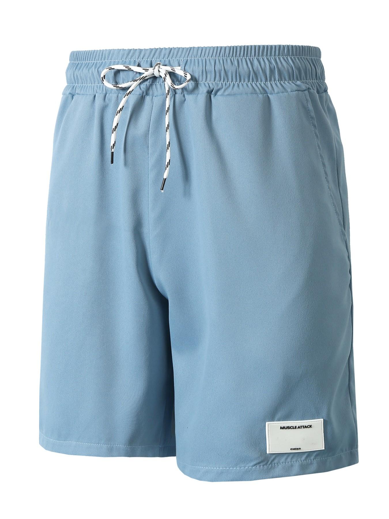 Men's Casual Tie-Back Shorts, Elastic Waist, Lightweight Sporty Shorts, with Pockets, Comfortable and Stylish, Perfect for Daily Wear