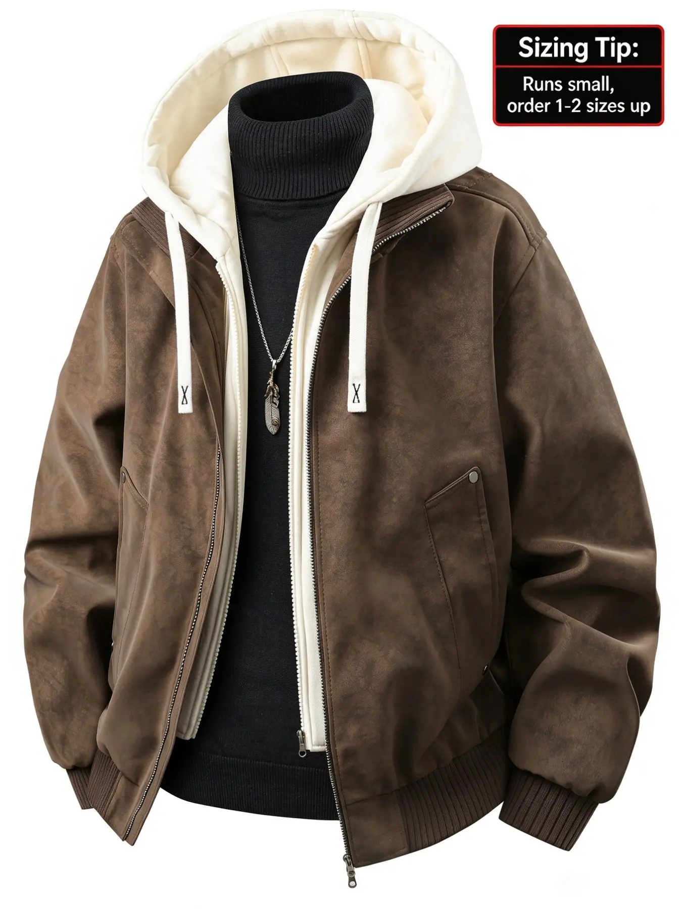 Men's Hooded PU Casual Loose Jacket, Multiple Colors Available, Perfect for Daily Wear and Outdoor Activities, Stylish and Comfortable