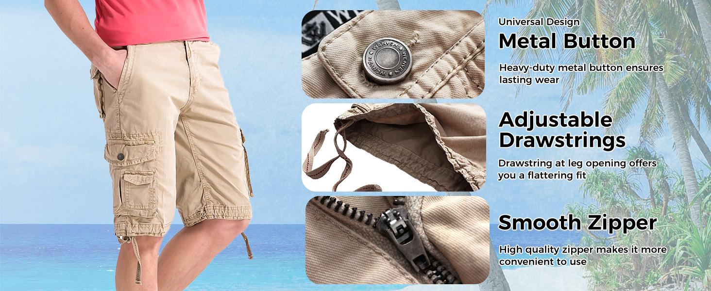 Men's Cotton Twill Cargo Shorts Classic Relaxed Fit- Reg and Big & Tall Sizes Outdoorfun