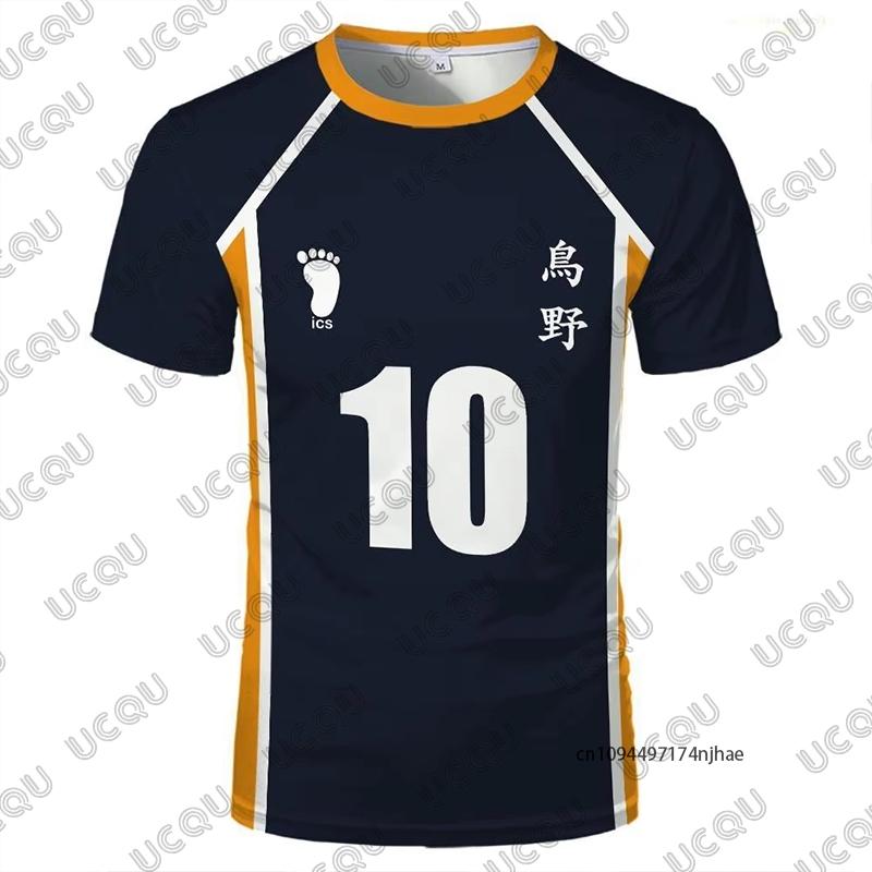 Anime Haikyuu Role Play Jersey Men's Tshirt Karasuno High School Volleyball Club Hinata Shoyo Kageyama Sports Tee Kids/Adult Top