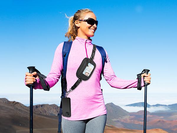 Clip and Go Strap Bag for Phone M/Large Lanyard Crossbody Adjustable and Detachable RFID Wristlet Wallet Valentine's Day gift