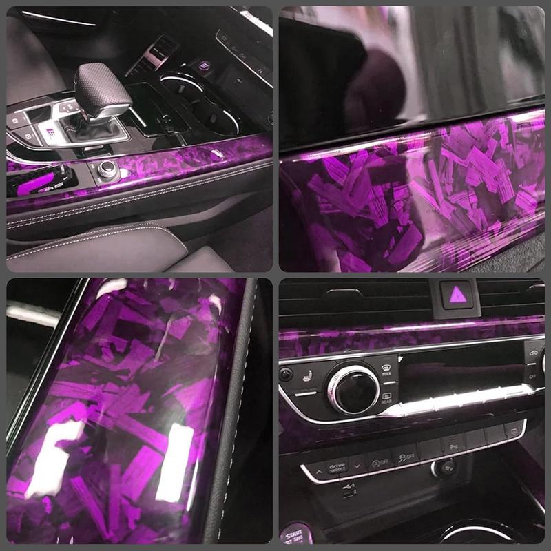 12" x 60" Gloss Forged Carbon Fiber Car Wrap Vinyl Bubble Free Air Release Adhesive Car Wrap Film Roll  DIY Decals ( 1 FT x 5 FT)