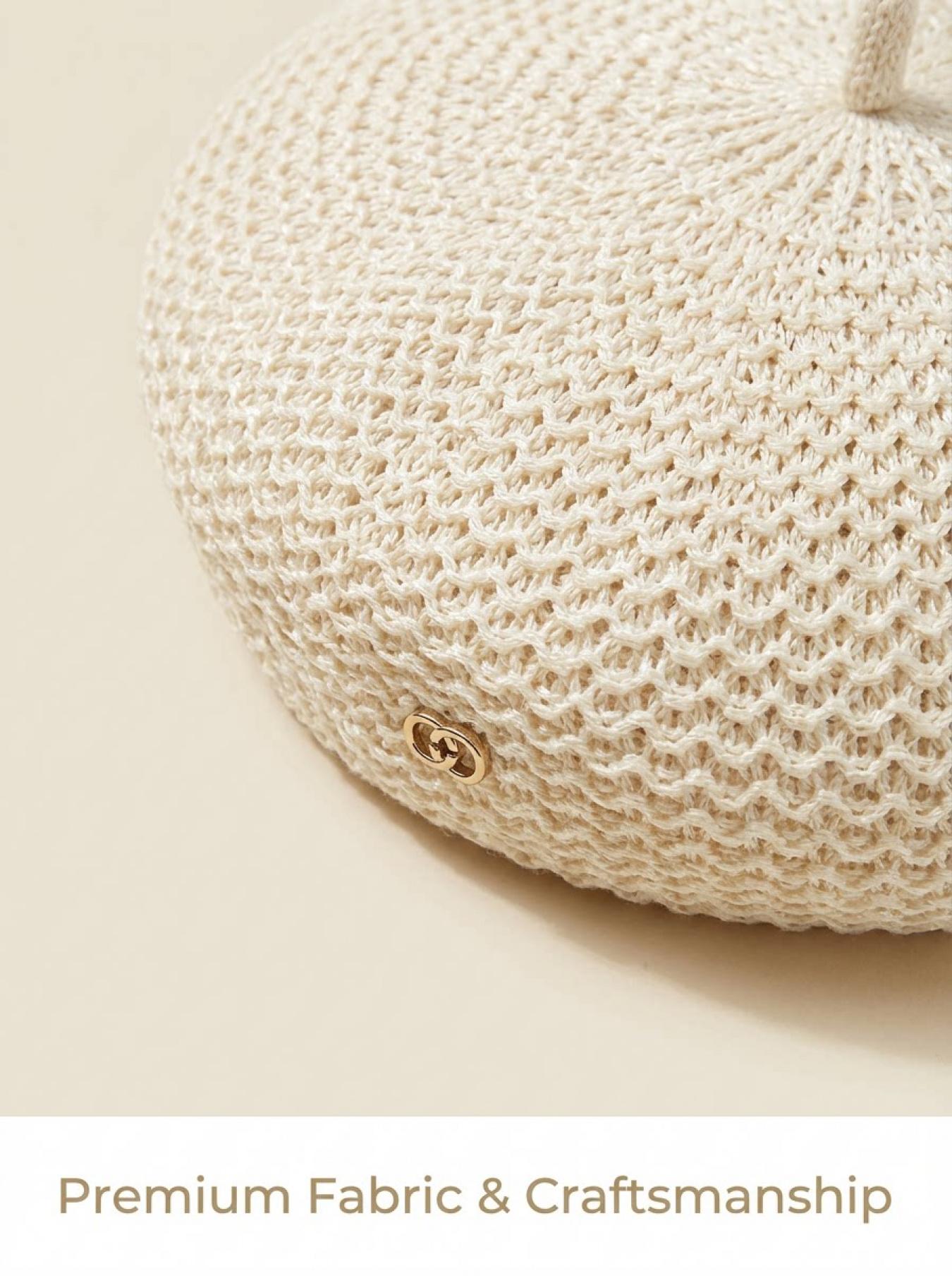 2026 Spring Summer New Hollow Out Pleated Beret Hat, Solid Color Small Charming Style, High Quality Sweet Elegant Beret, Sun Protection for Women, Lace-Trim Beret, Breathable island silk fabric for all-day comfort, Stylish Versatile chic style