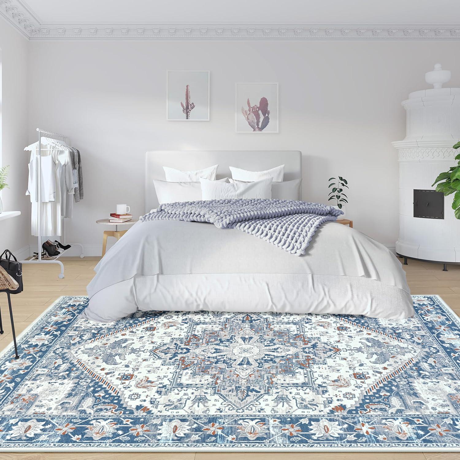 Lochas Boho Tribal Rug, Non-Slip Machine Washable Low Pile Carpet for Living Room, Soft Non-Shedding Floor Mat Lochas Boho Tribal Rug, Non-Slip Machine Washable Low Pile Carpet for Living Room, Soft Non-Shedding Floor Mat