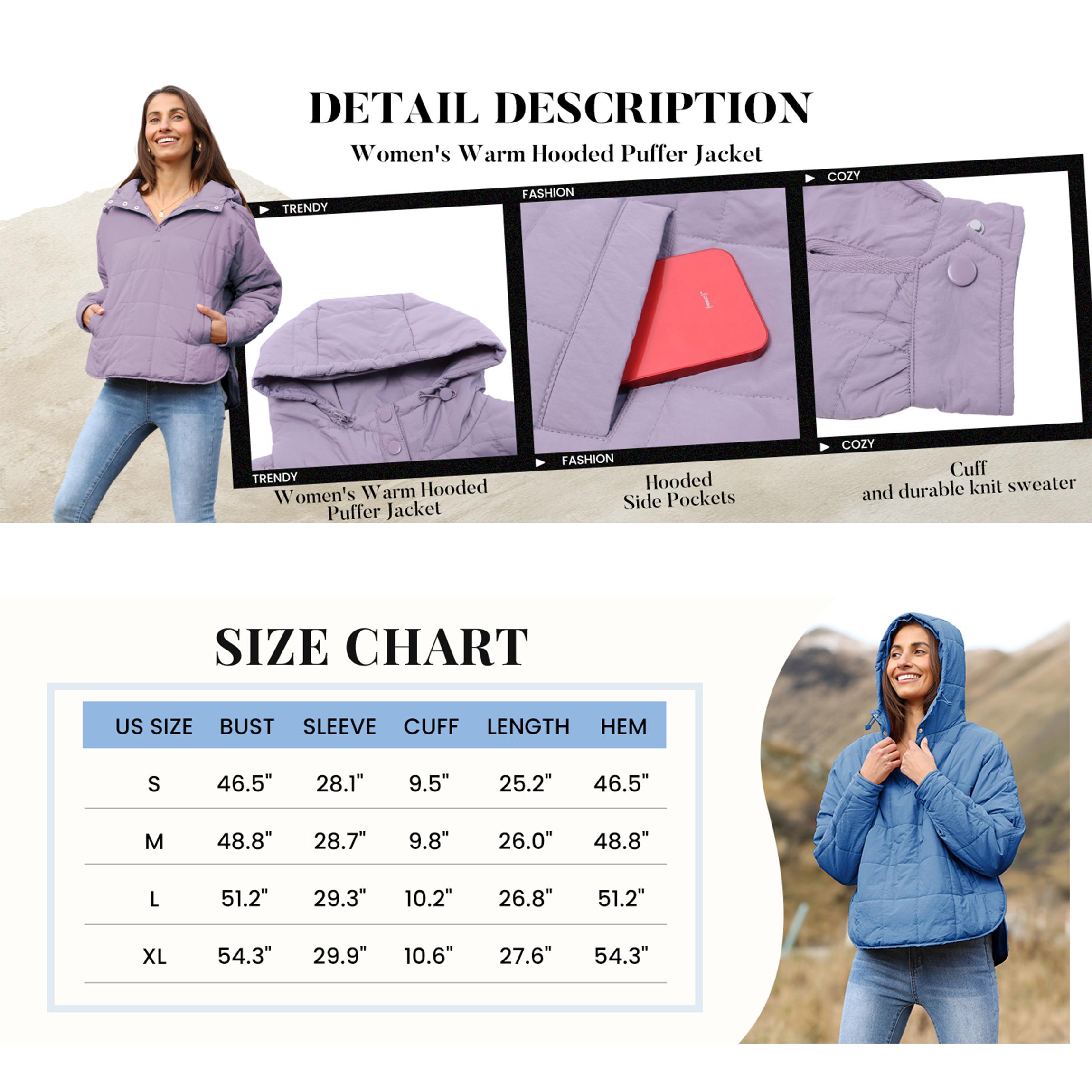 Buenoble Womens Oversized Puffer Jacket Quilted Dolman Hoodies Pullover Long Sleeve Lightweight Warm Tops Coat Fitted Basic Minimalist Outerwear SpringStatements Buenoble Womens Oversized Puffer Jacket Quilted Dolman Hoodies Pullover Long Sleeve Lightweight Warm Tops Coat Fitted Basic Minimalist Outerwear SpringStatements