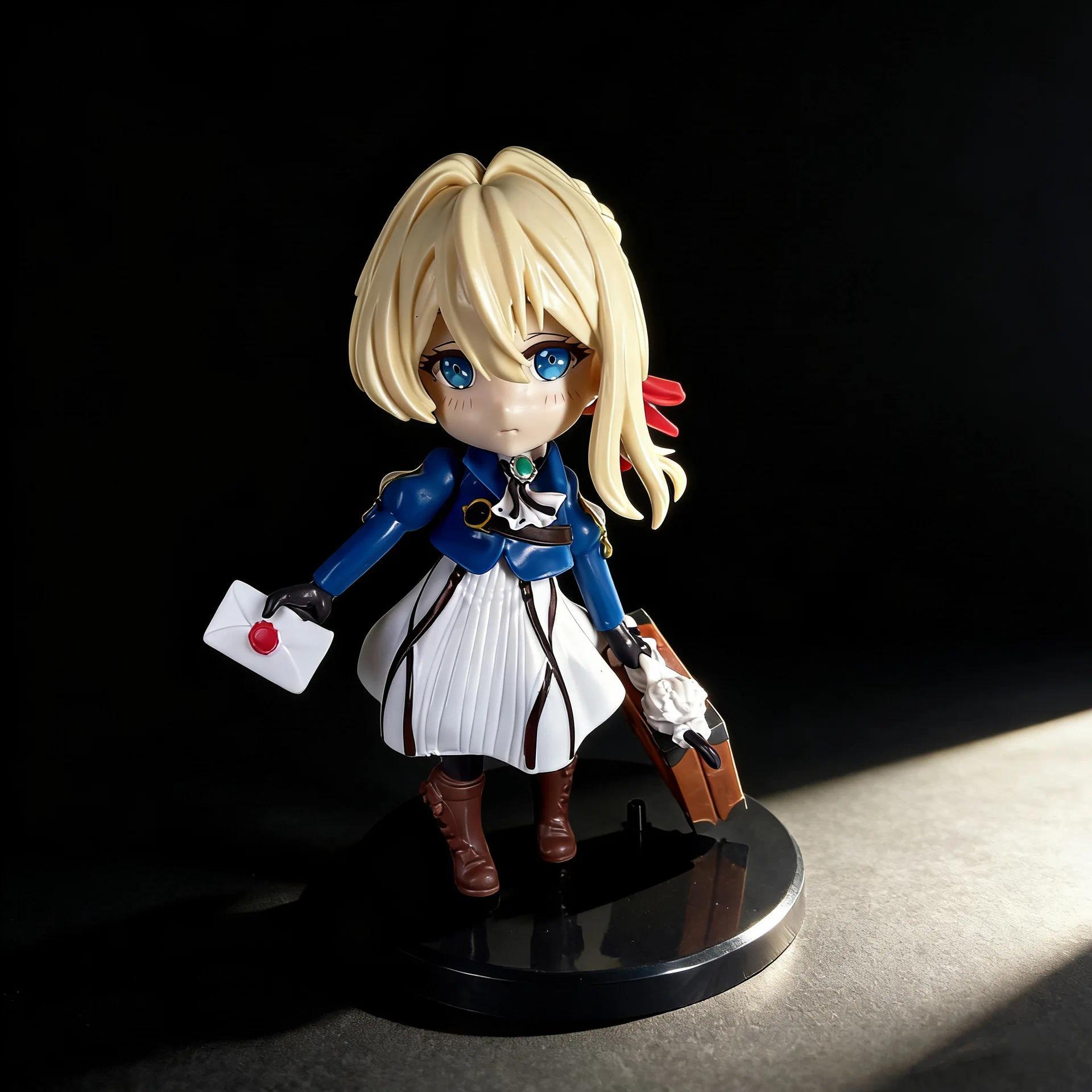 HOT15cm Violet Evergarden Violet Cute Version Delivering Letter Anime Figure Model Statue Collection Desktop Decoration Ornament