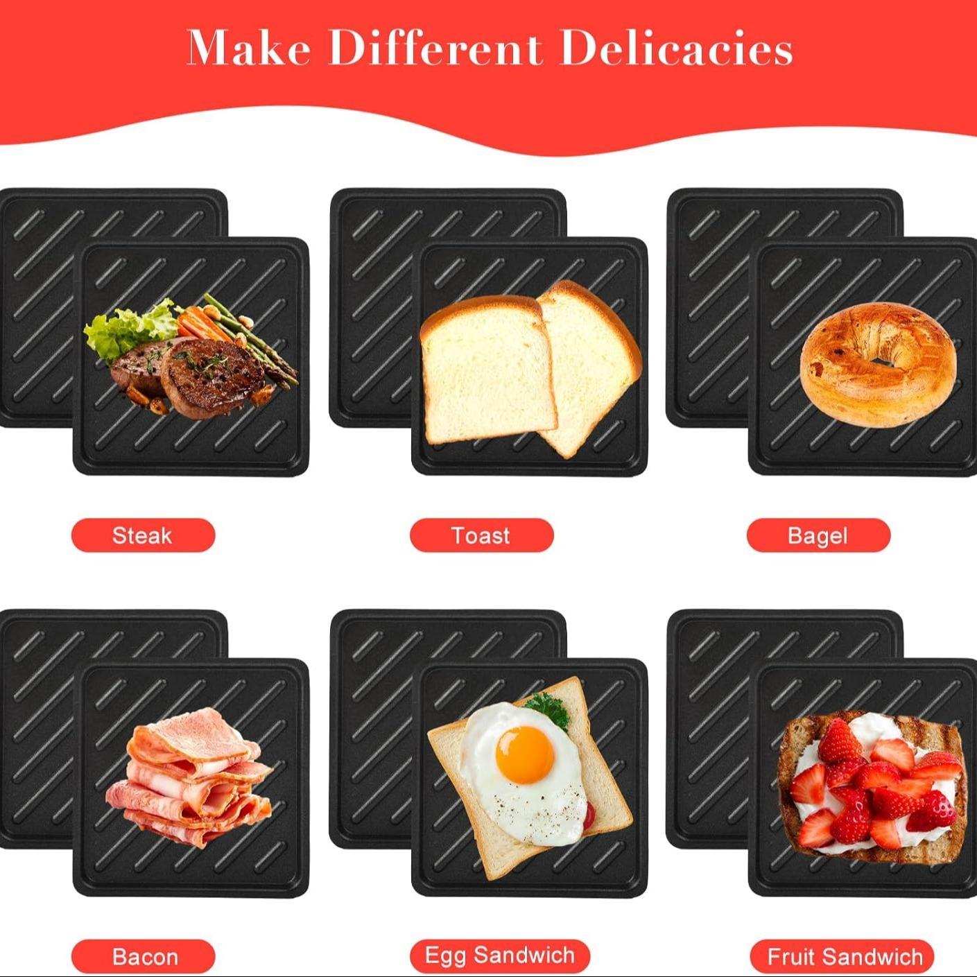 Microwave Bread Maker, Sandwich Maker, Panini Press, Multi-Function Small Toaster Oven, Easy Clean and Store, Perfect for Breakfast, Cheese Sandwiches, Snacks.Kitchen Appliance.