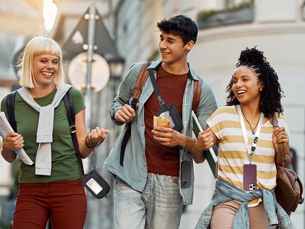 Clip and Go Strap Bag for Phone M/Large Lanyard Crossbody Adjustable and Detachable RFID Wristlet Wallet Valentine's Day gift