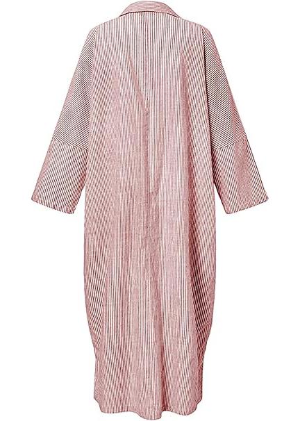 utcoco women's spring and autumn striped long-sleeved dress casual loose cotton shirt dress Maxi Button teacher outfits SpringStatements