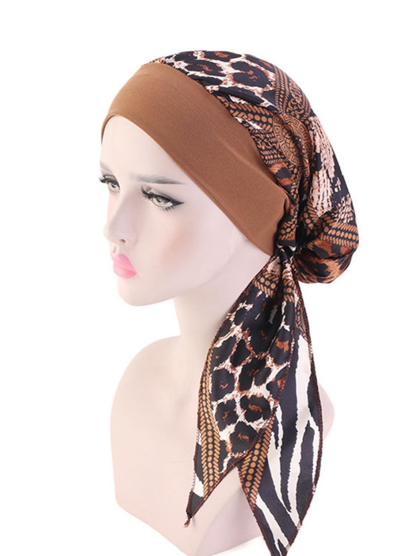 1pcs Rustic Style Silk-Like Headscarf Hat, Elastic Hairband Braided Hat, Pirate Hat, Chemotherapy Hat, Fashion Accessory