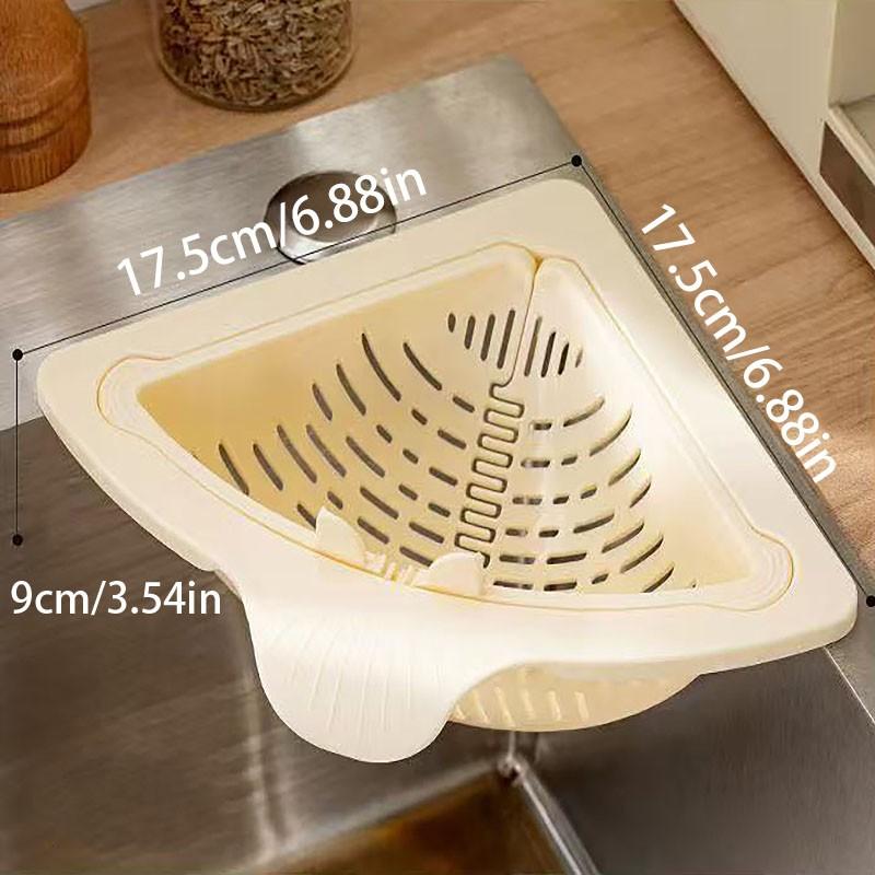 Kitchen Magnetic Garbage Filter, Triangle Drain Basket, Suitable for Right Angle Iron Vegetable Basin, Kitchen Filtering Net, Shelf Water Tray