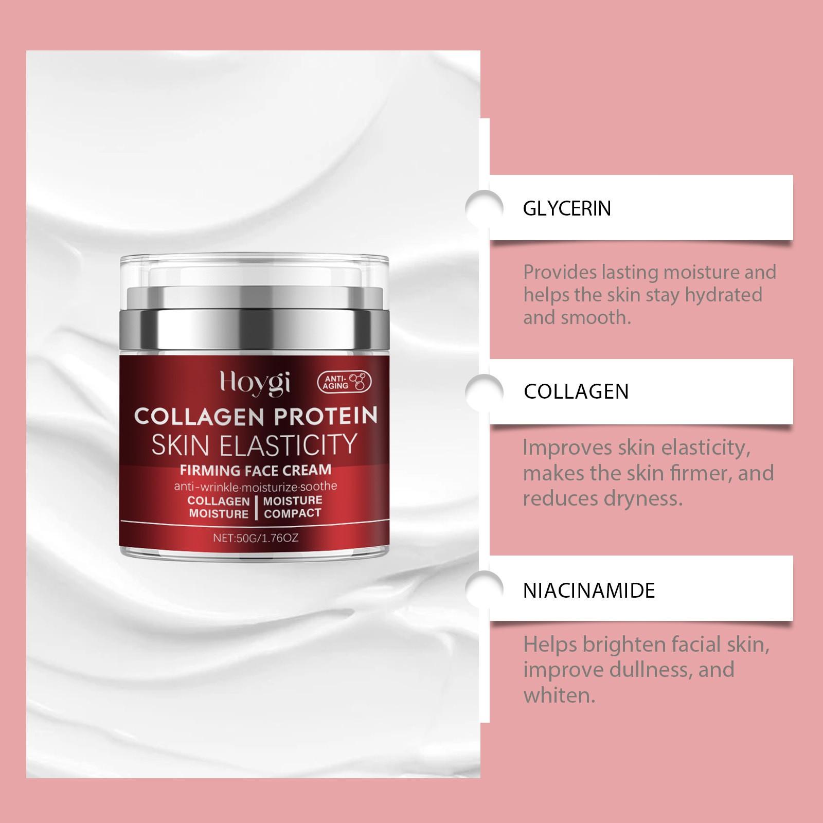 Hoygi Collagen Face Cream (50g), Gentle Nourishment Moisturizer, Hydrates and Softens Skin, Brightening Daily Care Cream