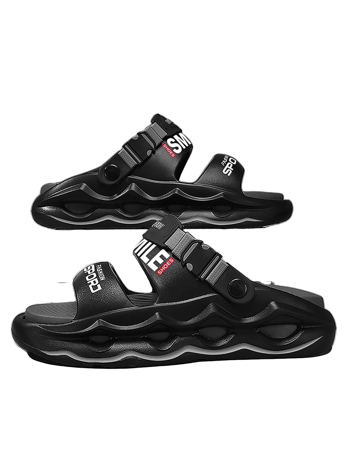 Men's Summer Sandals, Indoor & Outdoor Non-Slip Beach Slippers, Sporty Thick Sole Flip Flops, Comfortable Footwear for Men