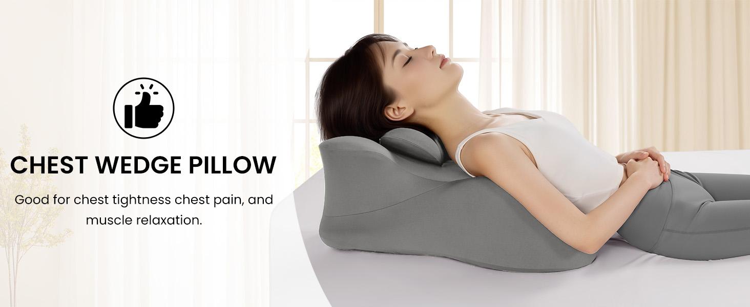 Sonoro Kate Posture Relief Memory Foam Hug Pillow - Supports Back, Neck & Side Sleepers (All Sleeping Positions）Adapts To Your Body For Pain-Double Grey