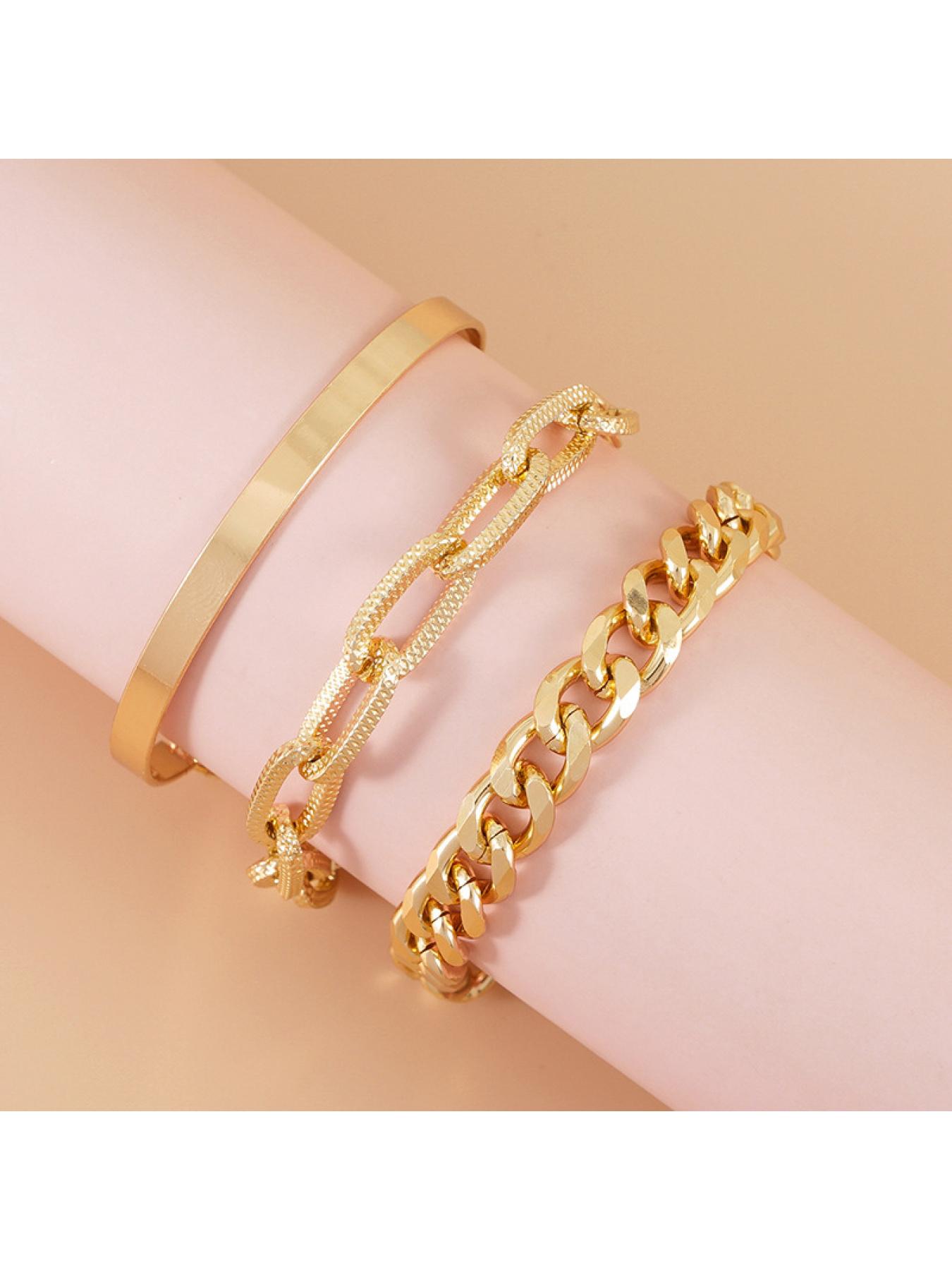 bracelet Fashion and Unique Statement Necklace Bracelet Set in Gold for European and American Style