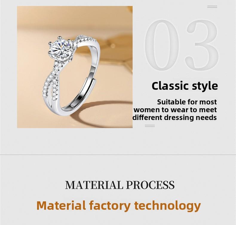 Garland Ball Diamond Ring, Double Row Hollow Six-Prong Inlaid Diamond, One-Carat Zirconia Ring for Women, Light Luxury Versatile High-End Ring