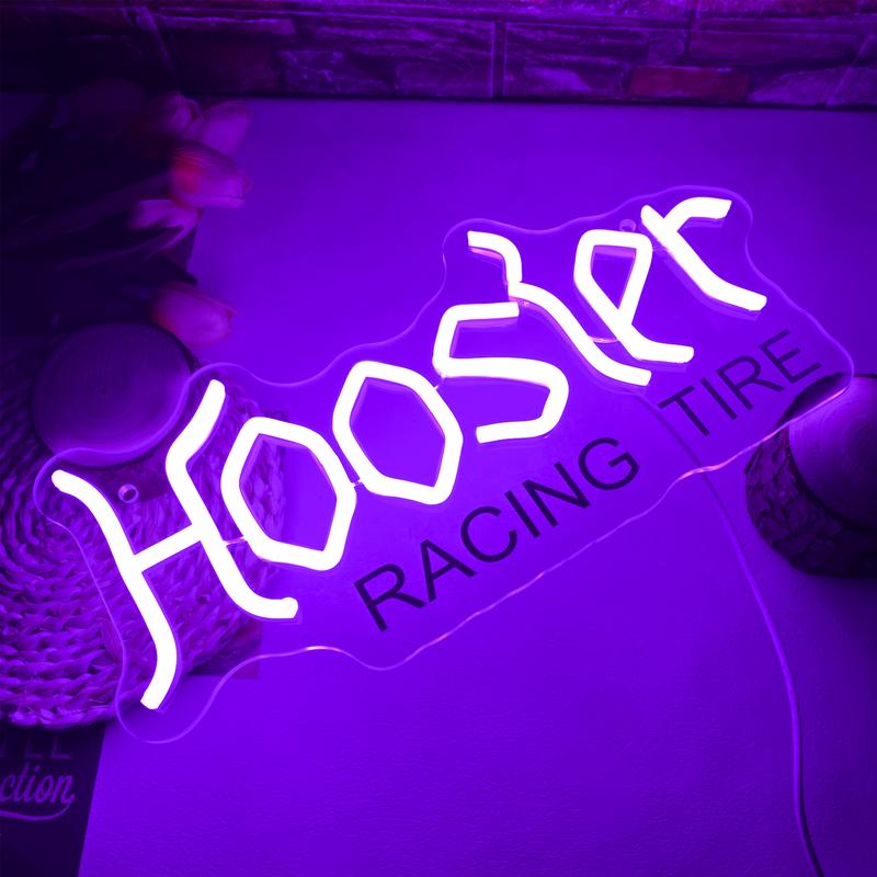 1pc Hoosier Racing Tire neon sign Pre-punched holes for easy hanging, suitable for bars, bedrooms, bathrooms, parties, concert halls Led Neon Sign