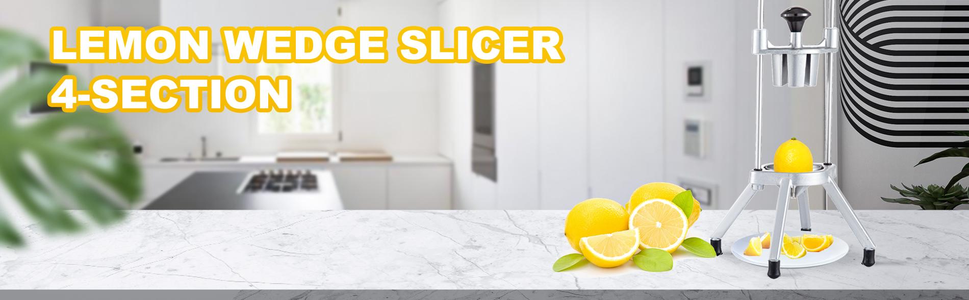 VEVOR 4-Section Commercial Easy Wedger Stainless Steel Blade Fruit Lime Slicer, Lemon Cutter for Home Bar Restaurant