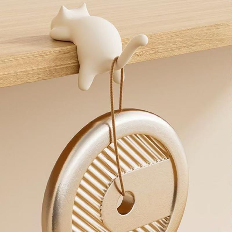 Cat Backpack Hook Table Side No-Drill, Student Desk Multi-Functional Bag Holder, School Desk Accessory, Easy-To-Use