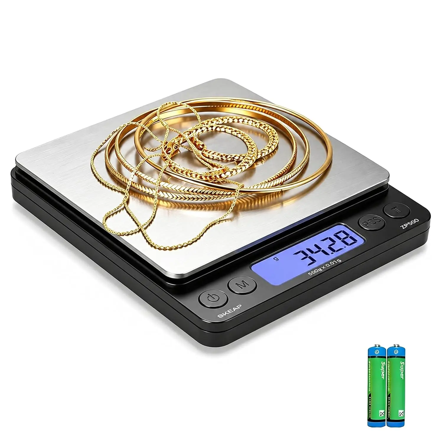 Jewelry – 500g x 0.01g Gold for Jewelers & Collectors, Coin with Backlit LCD, Tare Function– for Gemstones, Bullion & Coins.