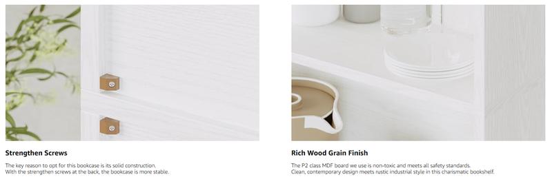 IRONCK Industrial Bookshelves and Bookcases with Doors Floor Standing 6 Shelf Display Storage Shelves 70 in Tall Bookcase for Home Office, Living Room