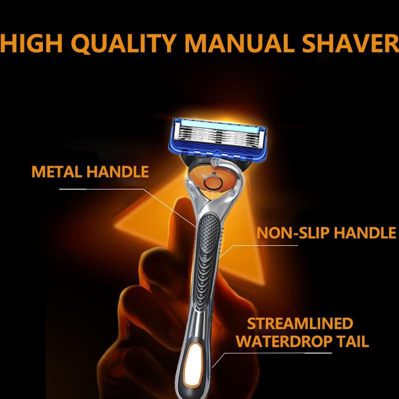 Men's Shaving Razor Set, 24 Replacement Blades, Sharp Stainless Steel Blade Handles, Skin-Friendly Design, Men's Grooming Essentials