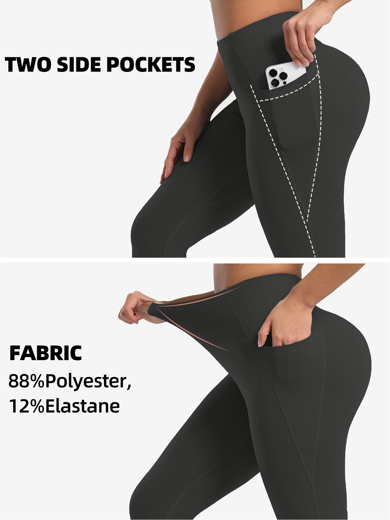 Women's High Waist Butt Lifting Tight Pants with Pockets, Shaping Belly Control Yoga Workout Pants, Comfortable Sports Tights, Elastic Waist Leggings