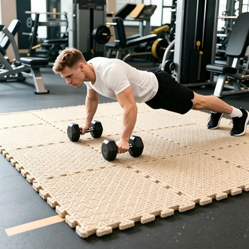 12-Piece Interlocking Floor Mats - Thick Foam Tiles, Non-Slip Gym and Yoga Mat Set for Home Gyms, Garages, Studios, Pet Areas and Sports Flooring (DM382C)