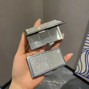 Luxury Rhinestone Bling Medicine Box, Fashionable 3 Compartment Storage Case, Portable Travel Organizer, Elegant Jewelry Holder