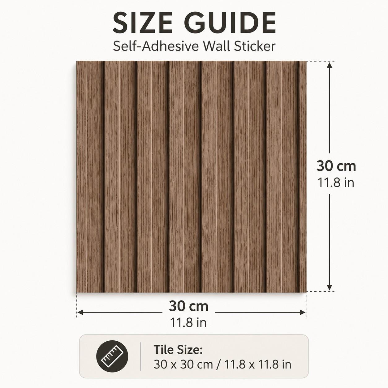 15pcs Wood Grain Wall Stickers, Self-Adhesive 3D Wallpaper, PVC Panels for Bathroom Kitchen Living Room, 11.8"x11.8", Warm Bedroom Decor