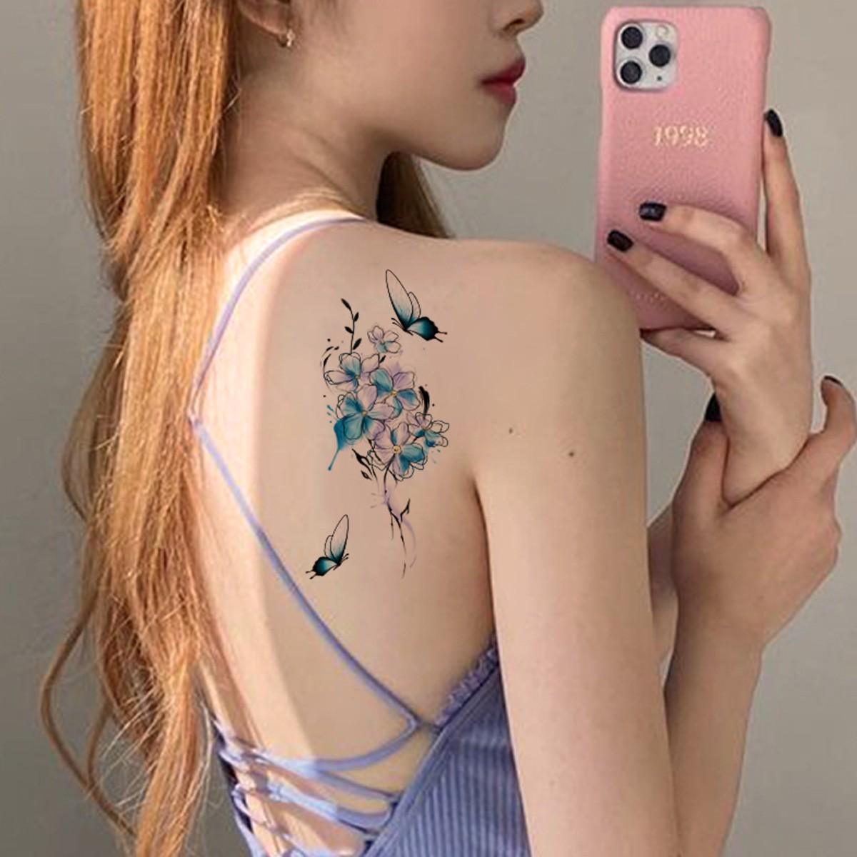 Butterfly and Floral Pattern Design, Disposable, Waterproof, Sweat-Proof, Easy to Use, Perfect for Women's Parties and Festivals