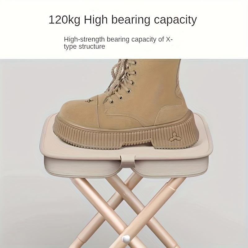 1pc Portable Folding Stool, Max 265lb/120kg Strong Stable Folding Camping Seat, Lightweight Compact Foldable Stool for Hiking, Fishing, Travel, Outdoor Events & Home Use, Collapsible Stool