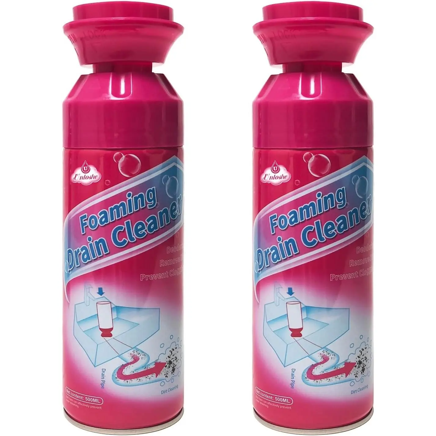 Foaming Drain Cleaner, Sink Drain Cleaner and Deodorizer, Drains Clog Remover for Bathroom Sinks, Washbasin, Tubs (2PCS) | Foaming Drain Cleaner, Sink Drain Cleaner and Deodorizer, Drains Clog Remover for Bathroom Sinks, Washbasin, Tubs