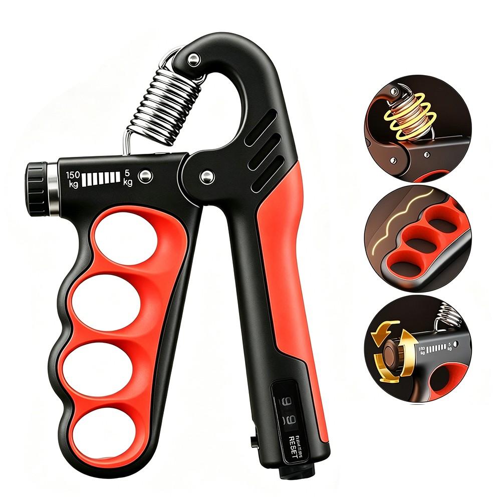 Adjustable Resistance Hand Gripper, Mechanical Counter Grip Strength Trainer, Wrist Extender for Gym Workout, 11.02-220.46 Lbs