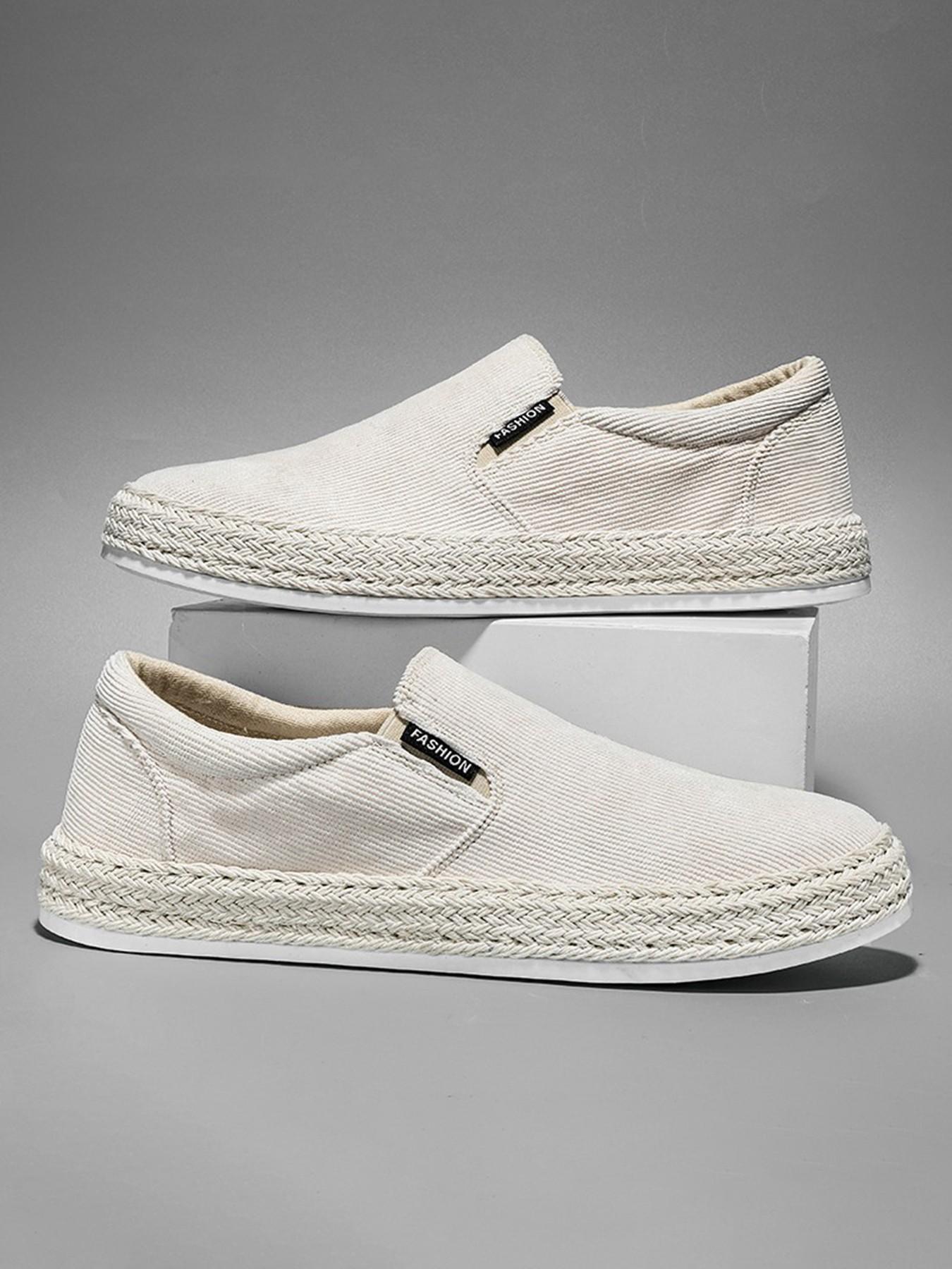 Men's Straw Woven Fisherman Shoes Slip-On Breathable Casual Loafers, Lightweight Durable Style for Outdoor & Daily Commute, Sizes 39-44, Footwear