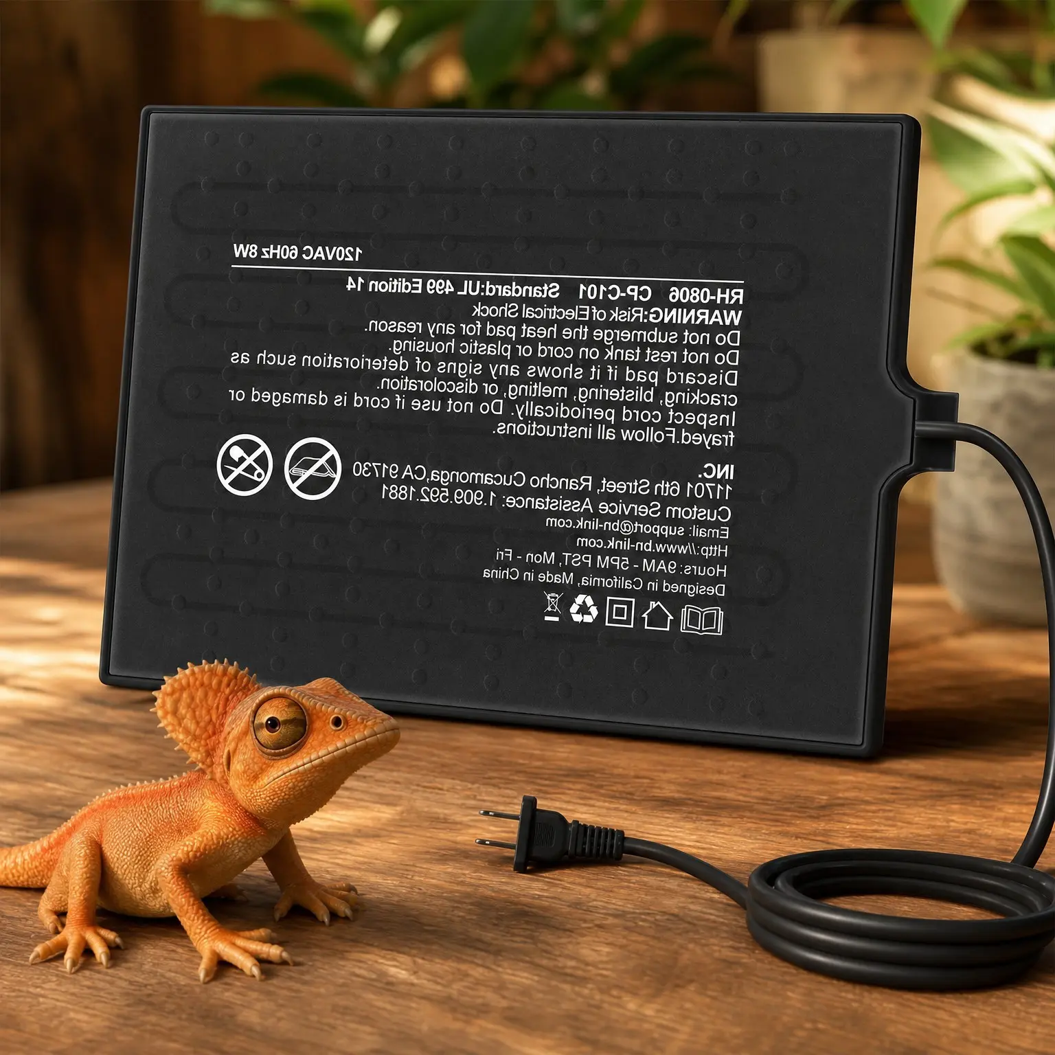 Reptile Heat Pad 6"X8" 8W Waterproof Under Tank Terrarium Heating Mat for 10-20 Gallon Tanks, Ideal for Turtles, Lizards, Frogs, Snakes, Hermit CrabsGift