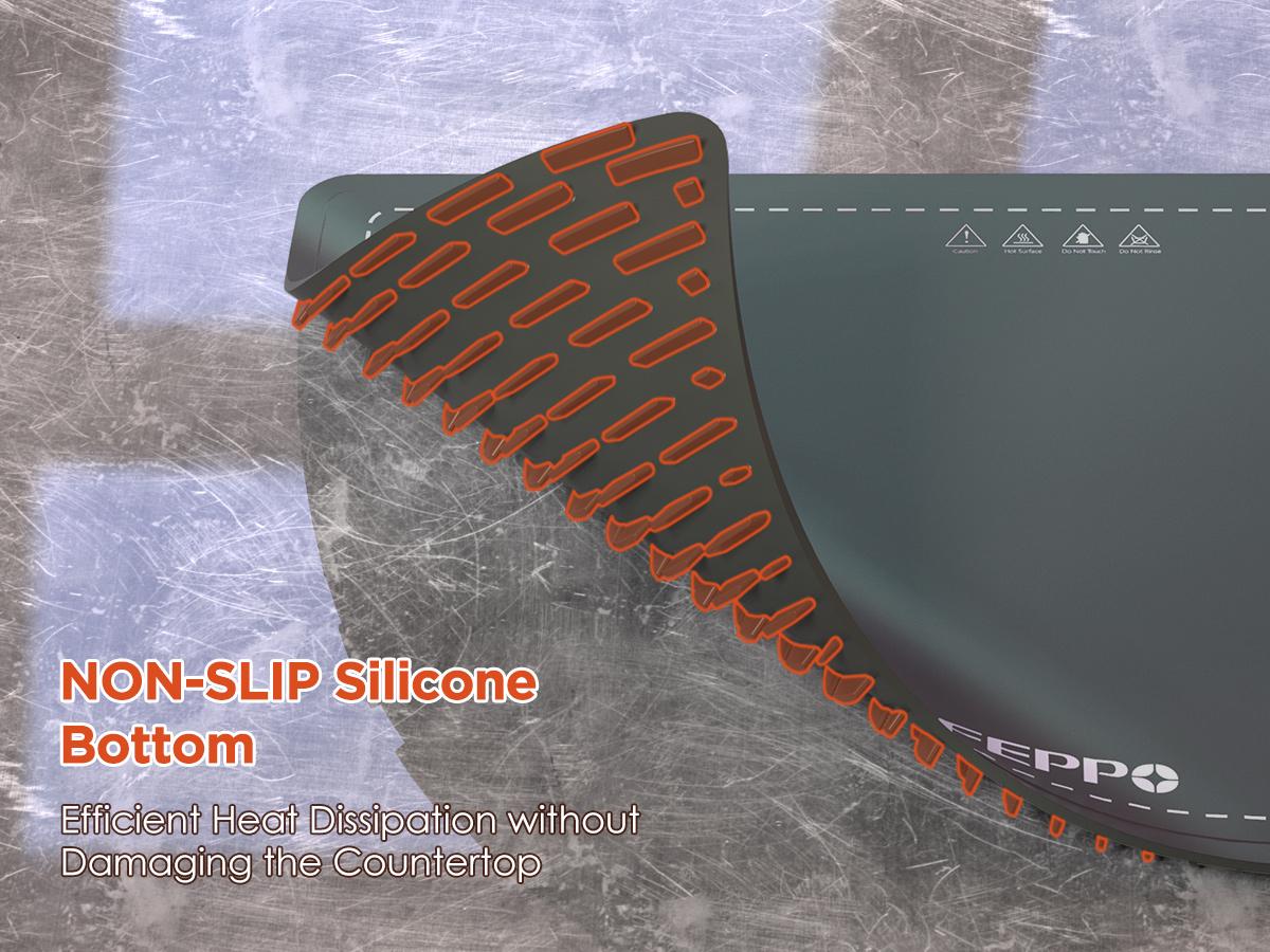 FEPPO Updated Electric Food Warming Mat with 6 Temperature Levels & 6-Hour Timer, Faster Full Surface Heating Mat, Roll Up Food Warmer for Holiday Parties & Buffets