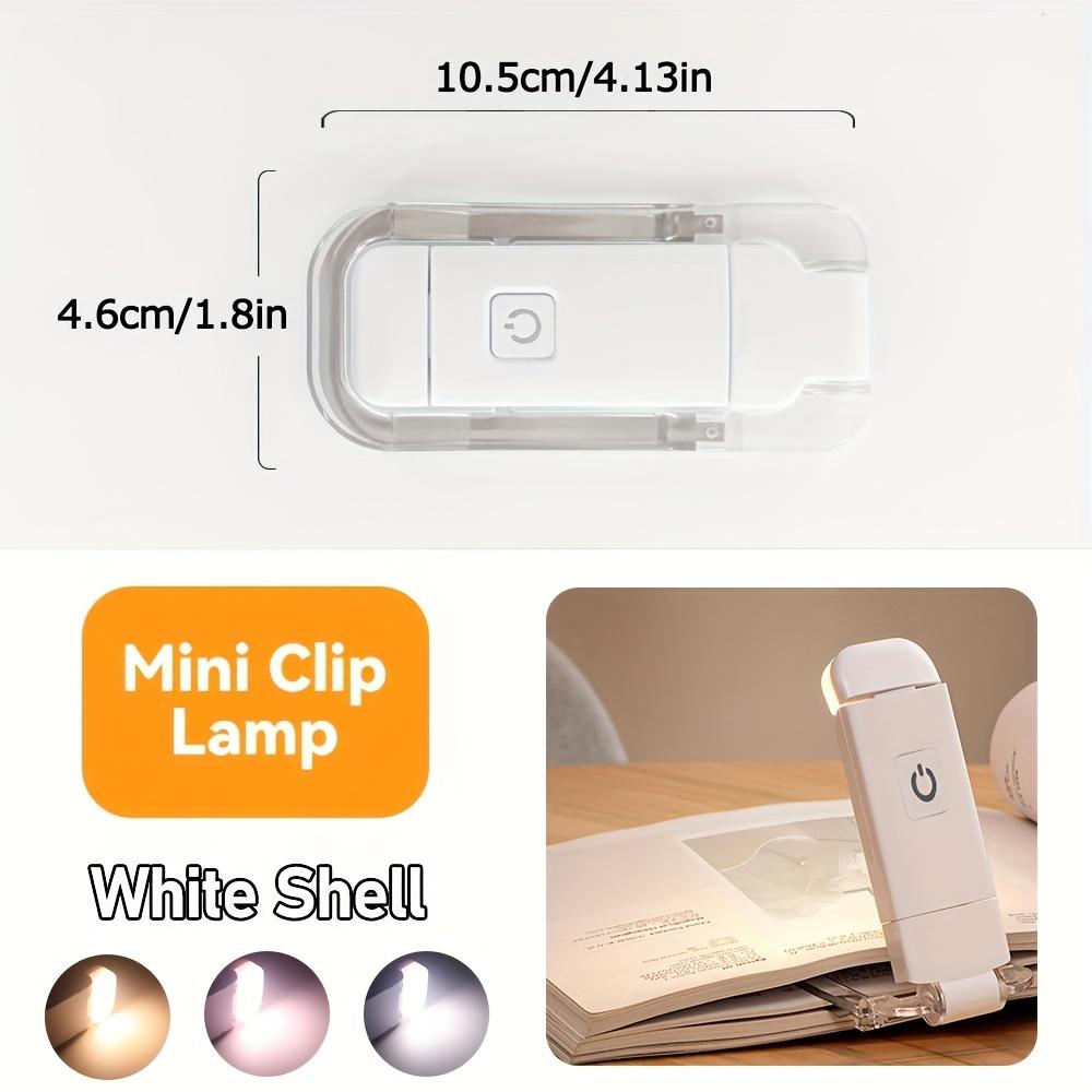 Compact USB Rechargeable Reading Light - Portable & Foldable with Eye Protection, 3 Adjustable Brightness Levels, Clip-On Book Lamp, Space-Saving Design, Ideal for Night Readers, Book Light Rechargeable