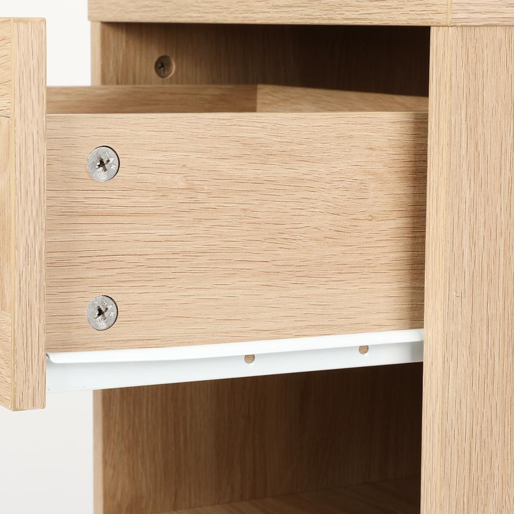 VOWNER Rattan Nightstand, Night Stands with Hand Made Rattan Decorated Drawer, Bedside Table Boho End Tables Side Tables with Storage Shelf, for Bedroom