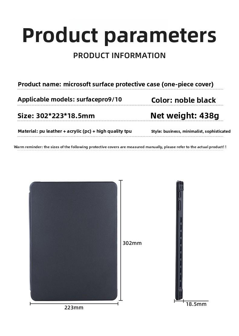 Shockproof Silicone Case for Microsoft Surface Pro 9/10/11, Full Body Protective Cover with Built-in Stand, Compatible with Type Cover Keyboard, Anti-Scratch Rugged TPU Shell for 12.9 Inch Surface Tablet