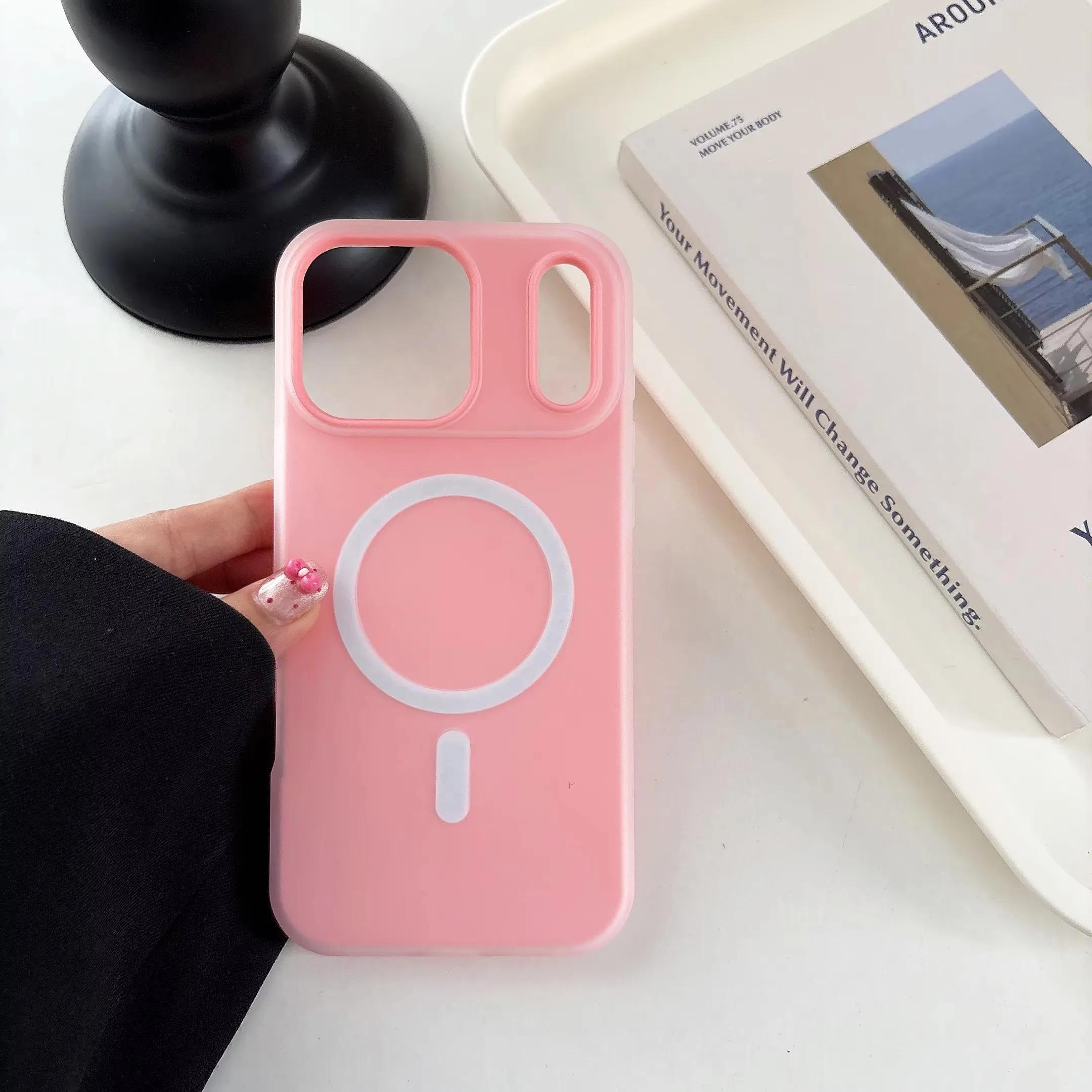 MagSafe Compatible 2-in-1 Shockproof Protection Case for Multi-Model iPhone Series (17 Air,17,16,15,14,13,12,11 Pro Max Plus) - Candy Color Silicone Magnetic Soft Shell Phone Accessory for Women, For Iphone 15Pro Max