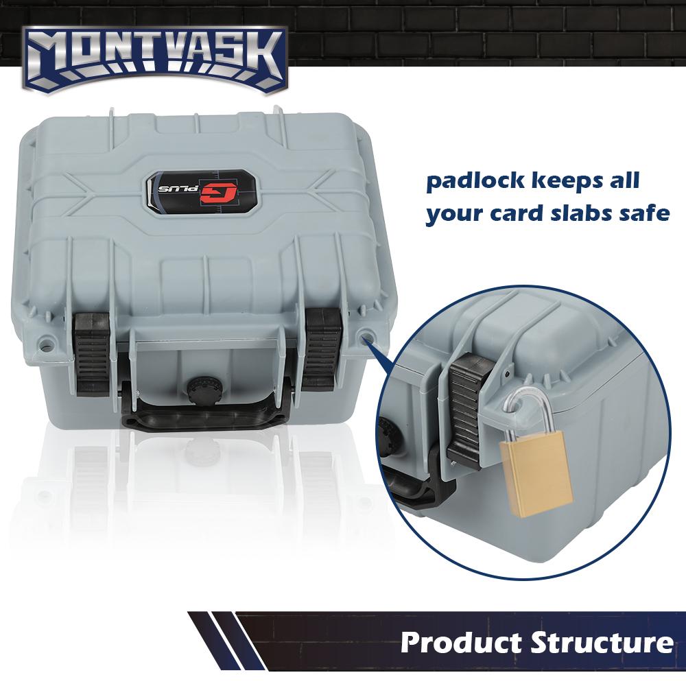 CROSSDESIGN Graded Card Storage Box Deep Travel Size Waterproof Case Slab Protector Graded Card Storage Box Compatible with BGS PSA SGC FGS Graded Sports Trading Cards Gray car organizer