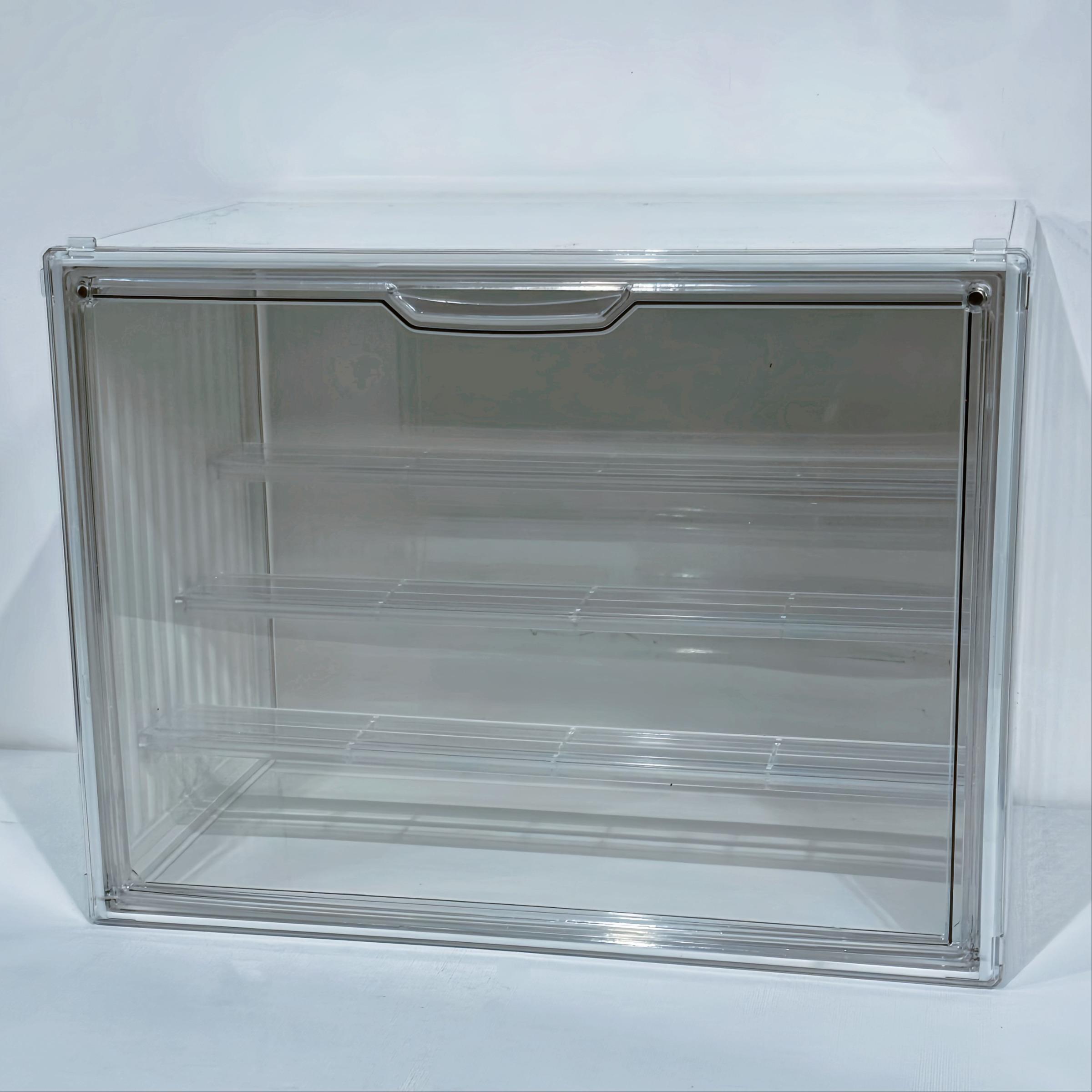 Transparent Display Cabinet, Three-Layer Adjustable Stackable Storage Box, Collectible Model Showcase, Summer Essential, Back-To-School Must-Have, Home Storage