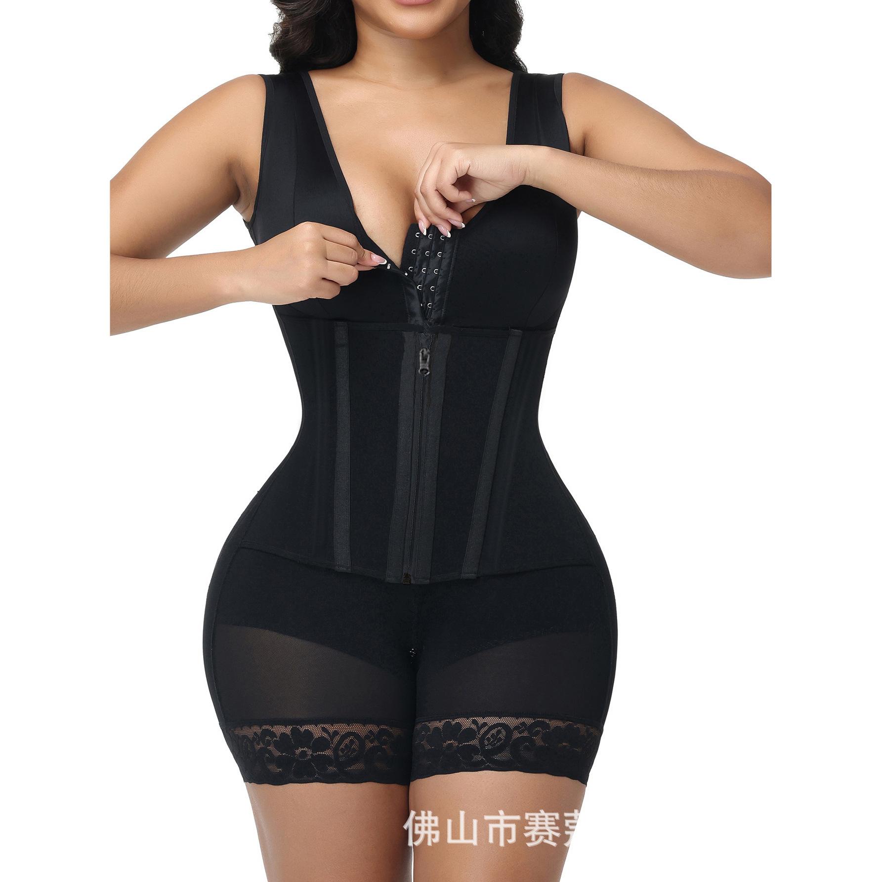 2026New High Waist Shaping Bodysuit With Strong Compression 9 Bones Mesh Fabric Hook And Eye Closure Crotch Zipper Design Tummy Control Butt Lifting Breast Enhancing Body Shaper For Women Adjustable Slimming Body Suit Daily Wear