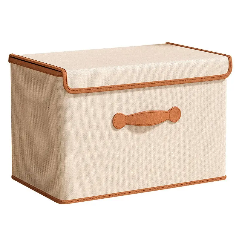 Collapsible Fabric Storage Box with Lid & Handle, Washable Dustproof Clothes Bin, Large Closet Organizer for Wardrobe, Bedroom, Toys, Sundries