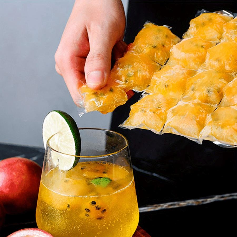 10pcs / 50pcs Disposable Ice Cube Bags, Ice Mold Trays, Ice Trays, Self-Sealing Freezer Bags, Outdoor Kitchen Utensils