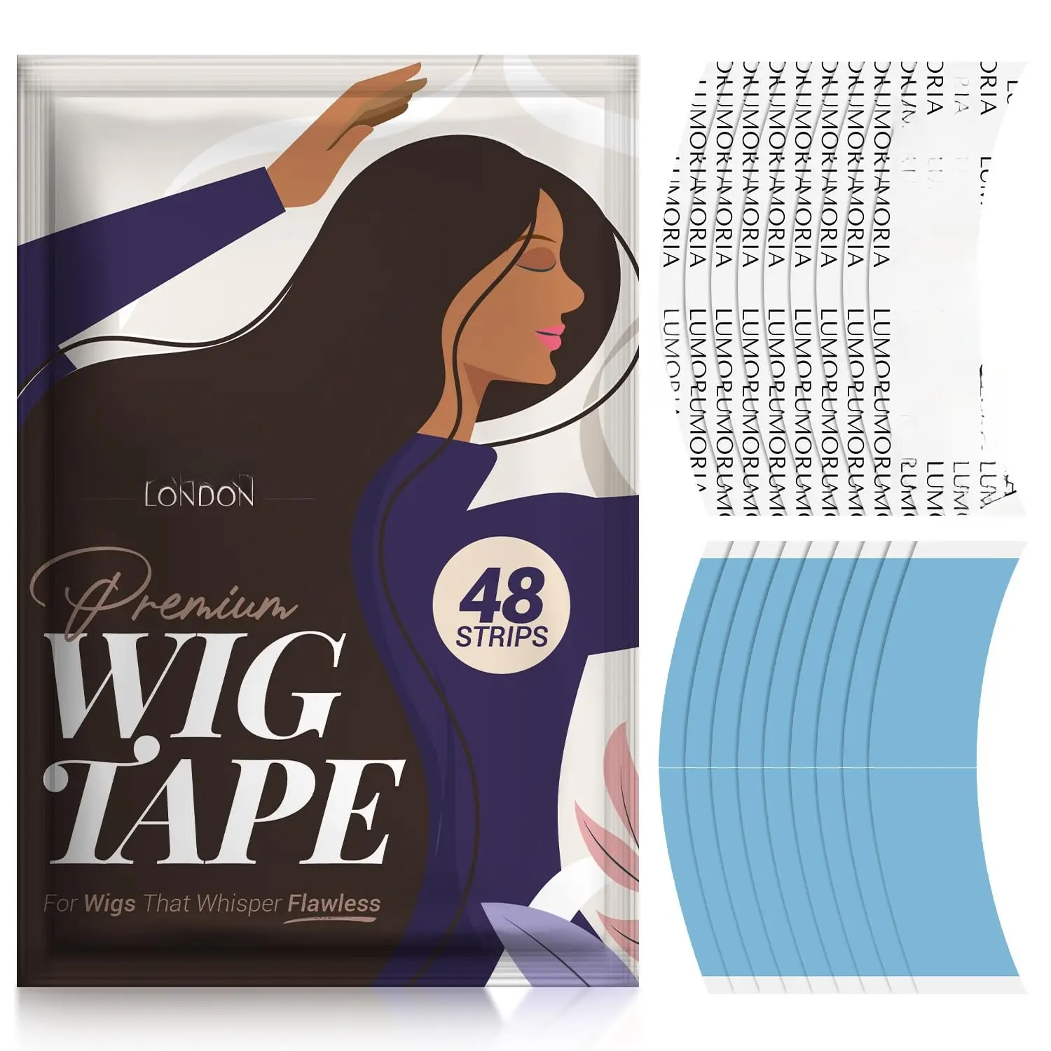 48 count Wig Tape Double Sided Ultra Hold - Lace Front Tape for Wigs, Toupee Tapes Double Sided, Hair Tapes for Wigs,  Adhesive Hold & , Wig Glue Strips