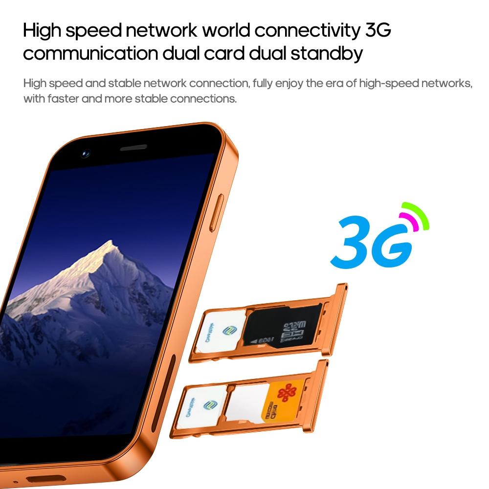 FUFFI Fashionable Mini Smartphone - 3-Inch HD Screen, 2GB RAM + 16GB Storage - Quad-Core Processor, 3G Network, Dual SIM Dual Standby - 900mAh Battery, Android Phone (Smaller Than a Card)