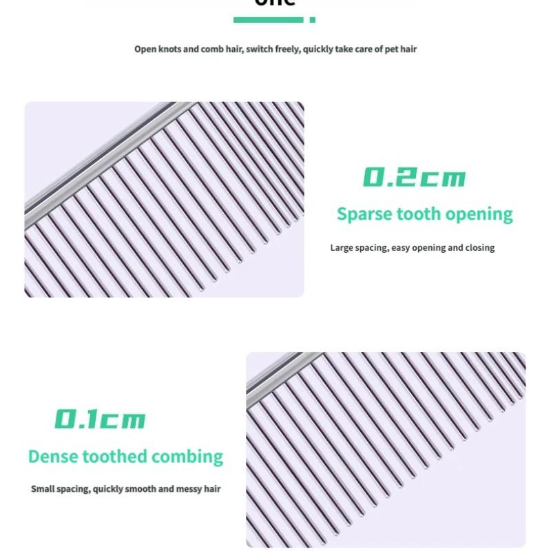 1pc Pet Hair Remover Comb, Stainless Steel Pet Grooming Brush, Gentle Removal of Loose Knots, Durable Cleaning Beauty Comb